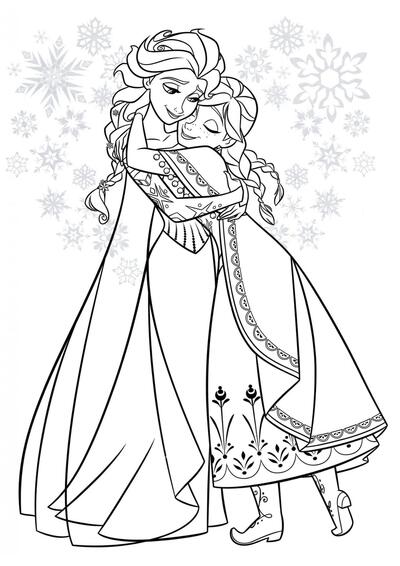 Anna abraza a Elsa