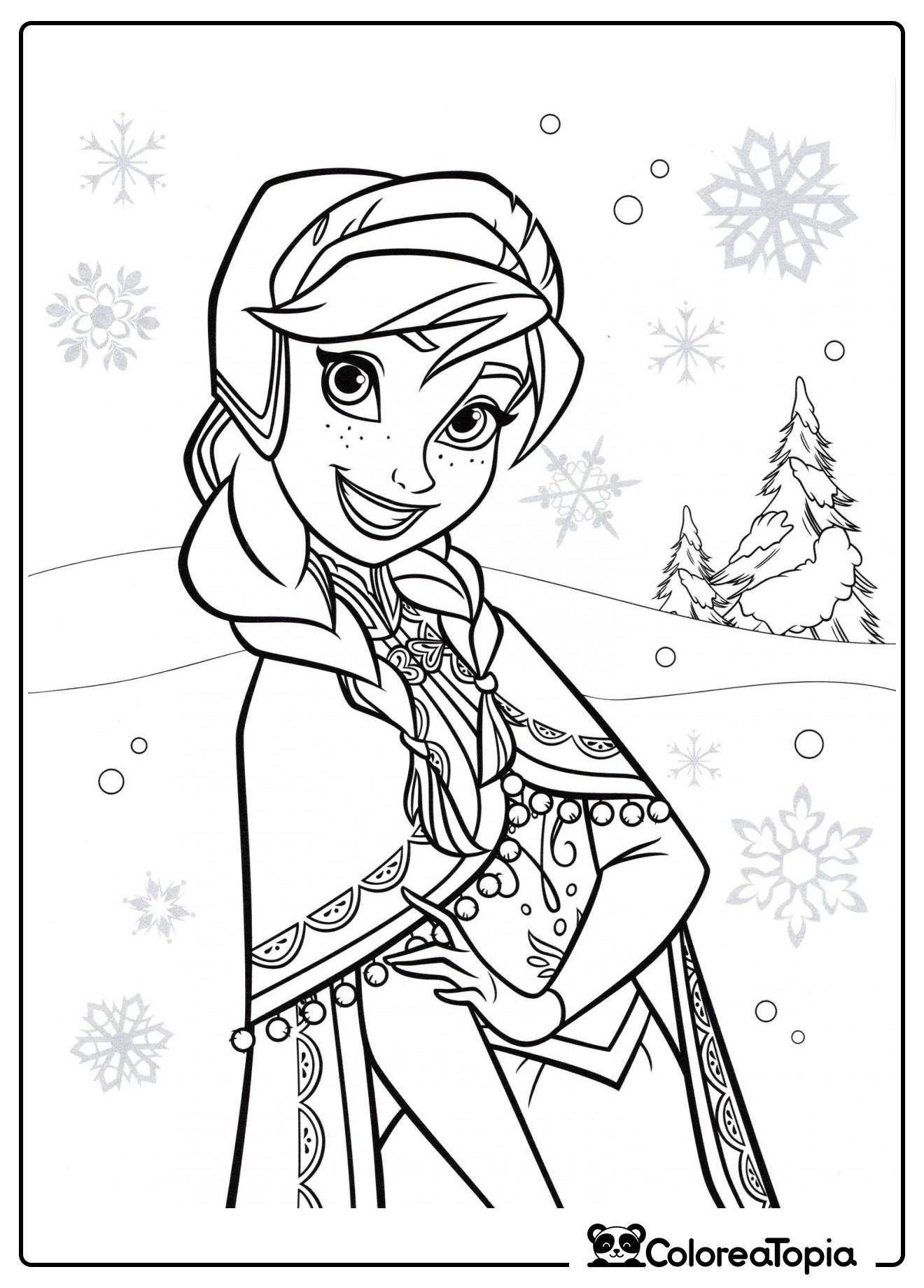 Anna, hermana de Elsa - dibujo para colorear