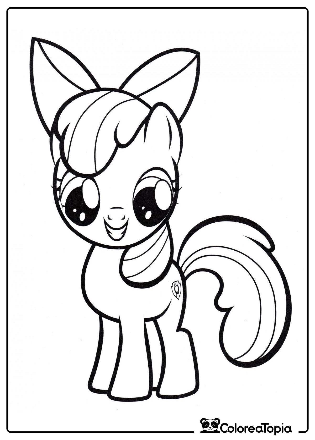 Apple Bloom - poni terrestre - dibujo para colorear