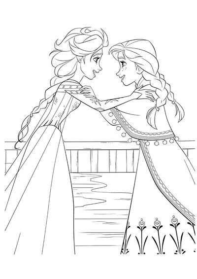 Elsa abraza a Anna