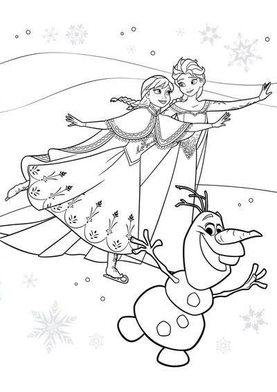 Elsa y Anna patinan