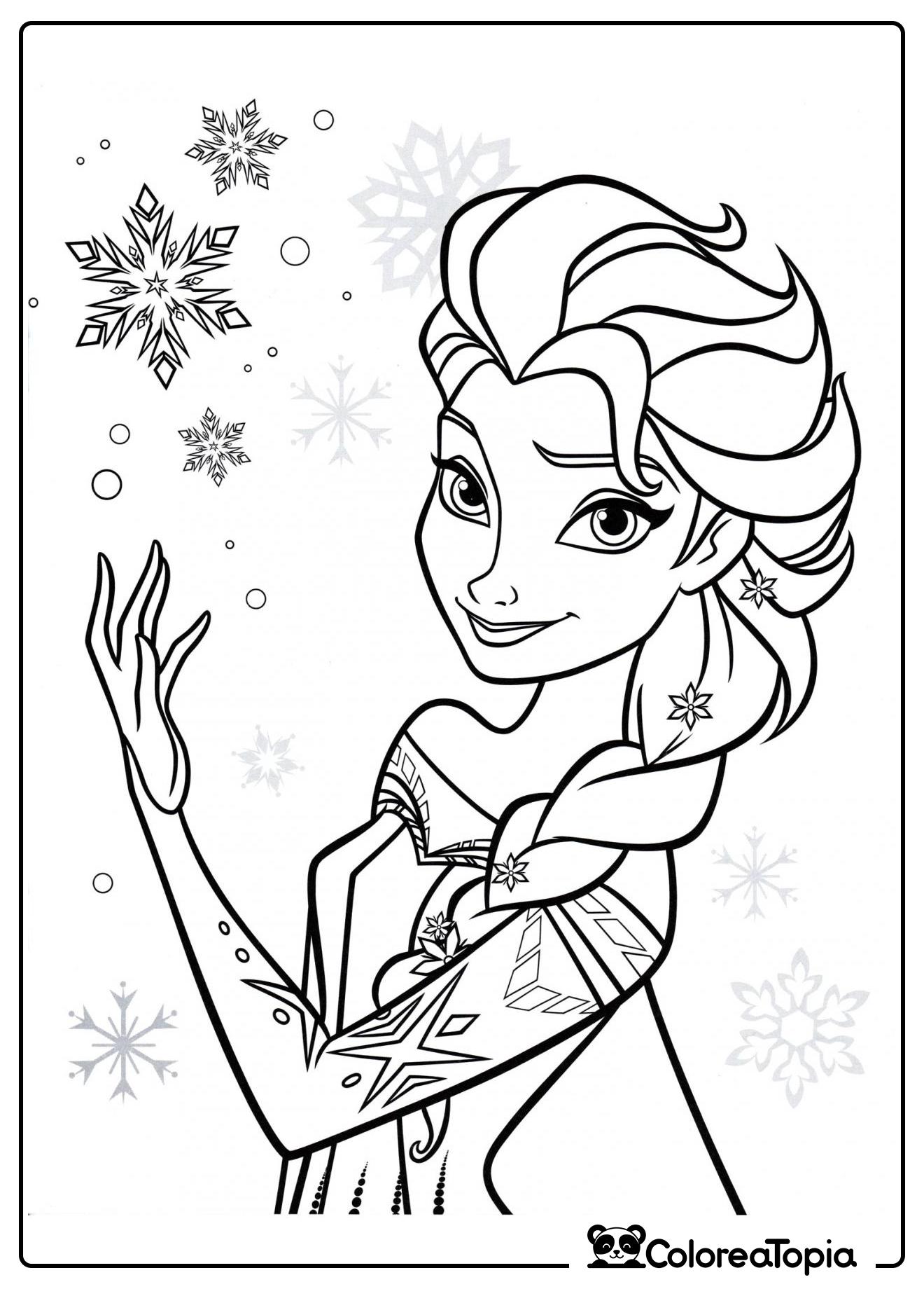 Elsa y su magia - dibujo para colorear