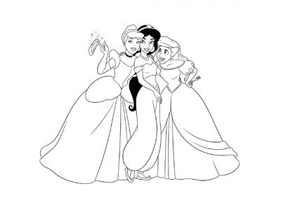 Jazmín, Cenicienta y Ariel felices