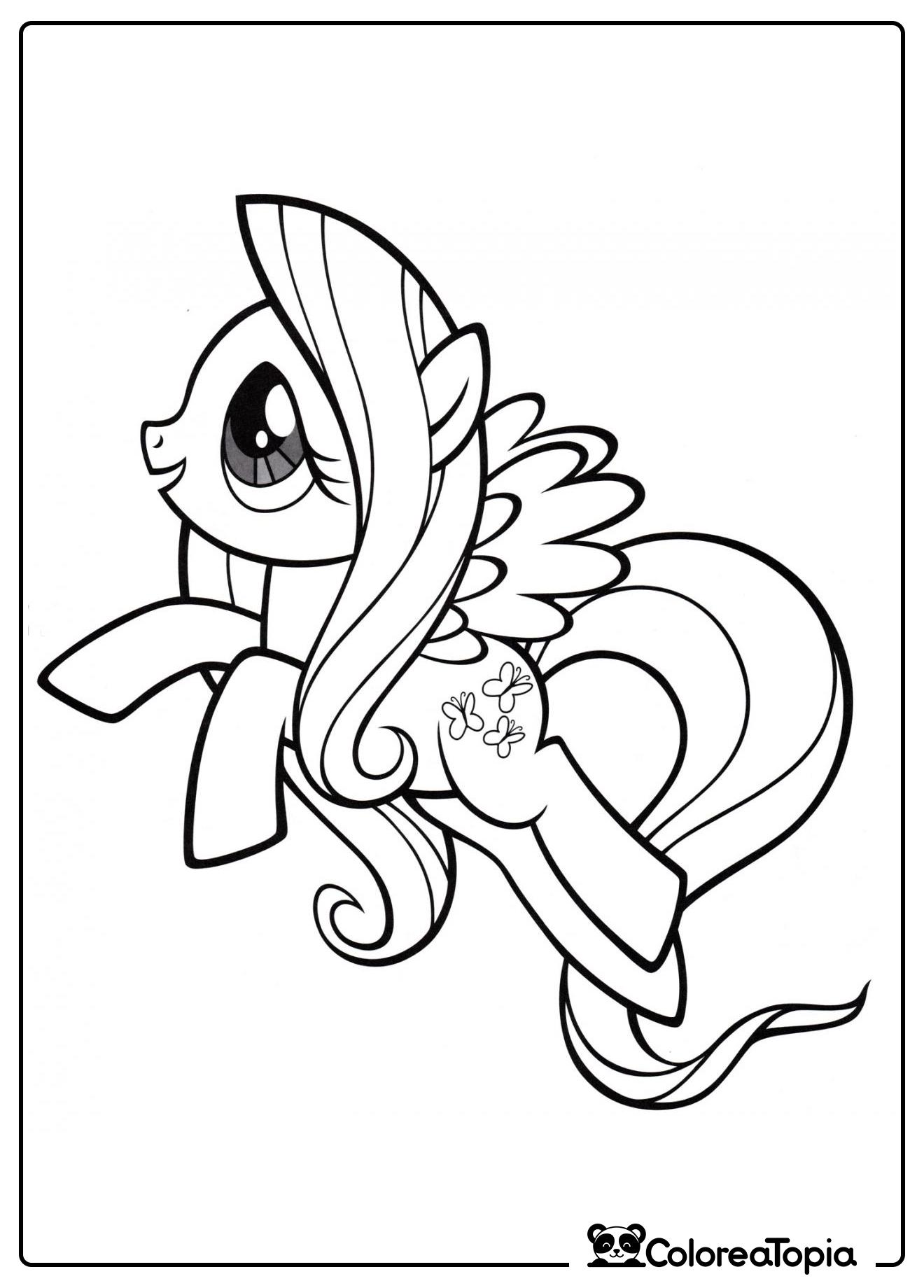 La amable poni Fluttershy - dibujo para colorear