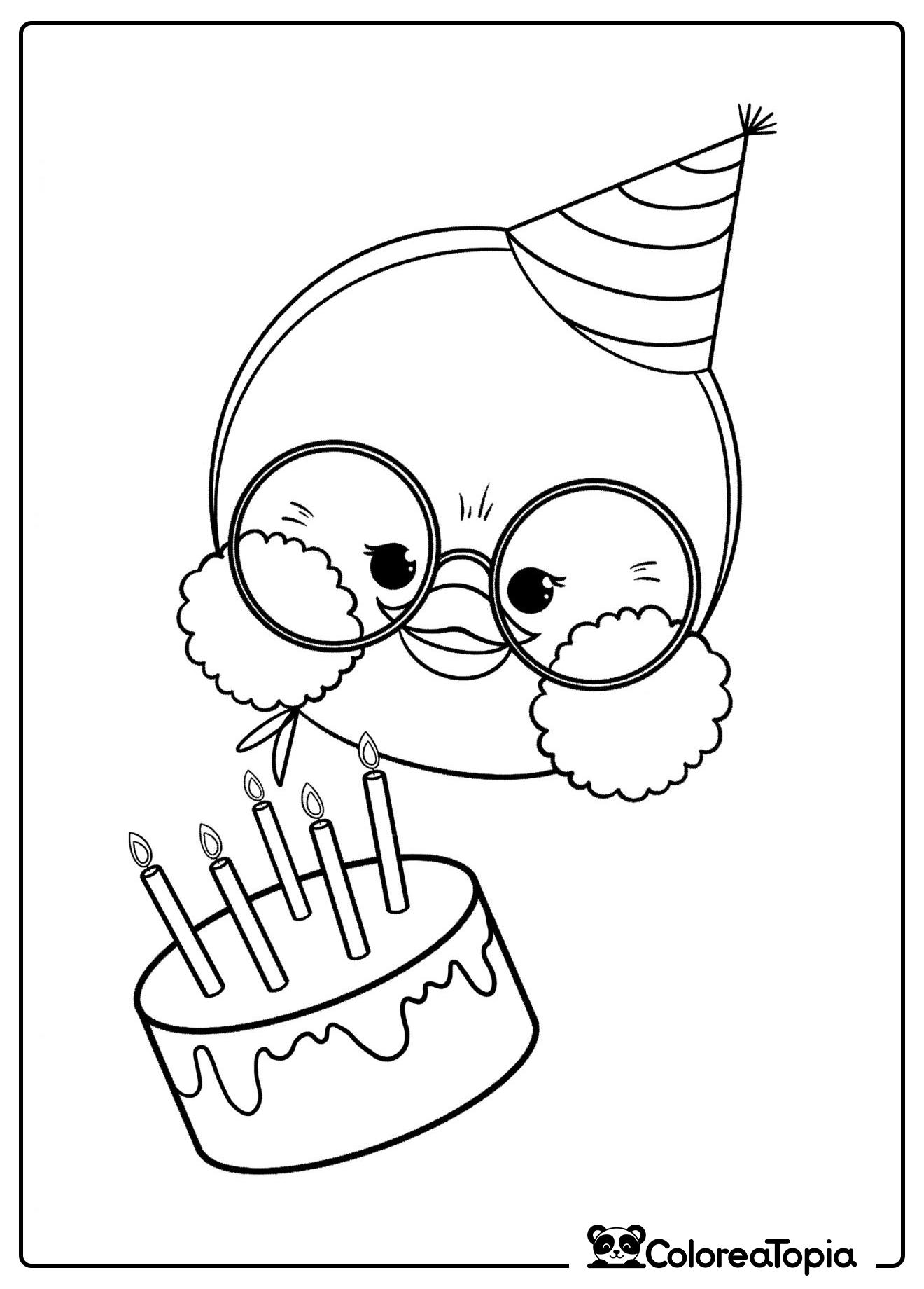 Lalafanfan y la tarta festiva - dibujo para colorear