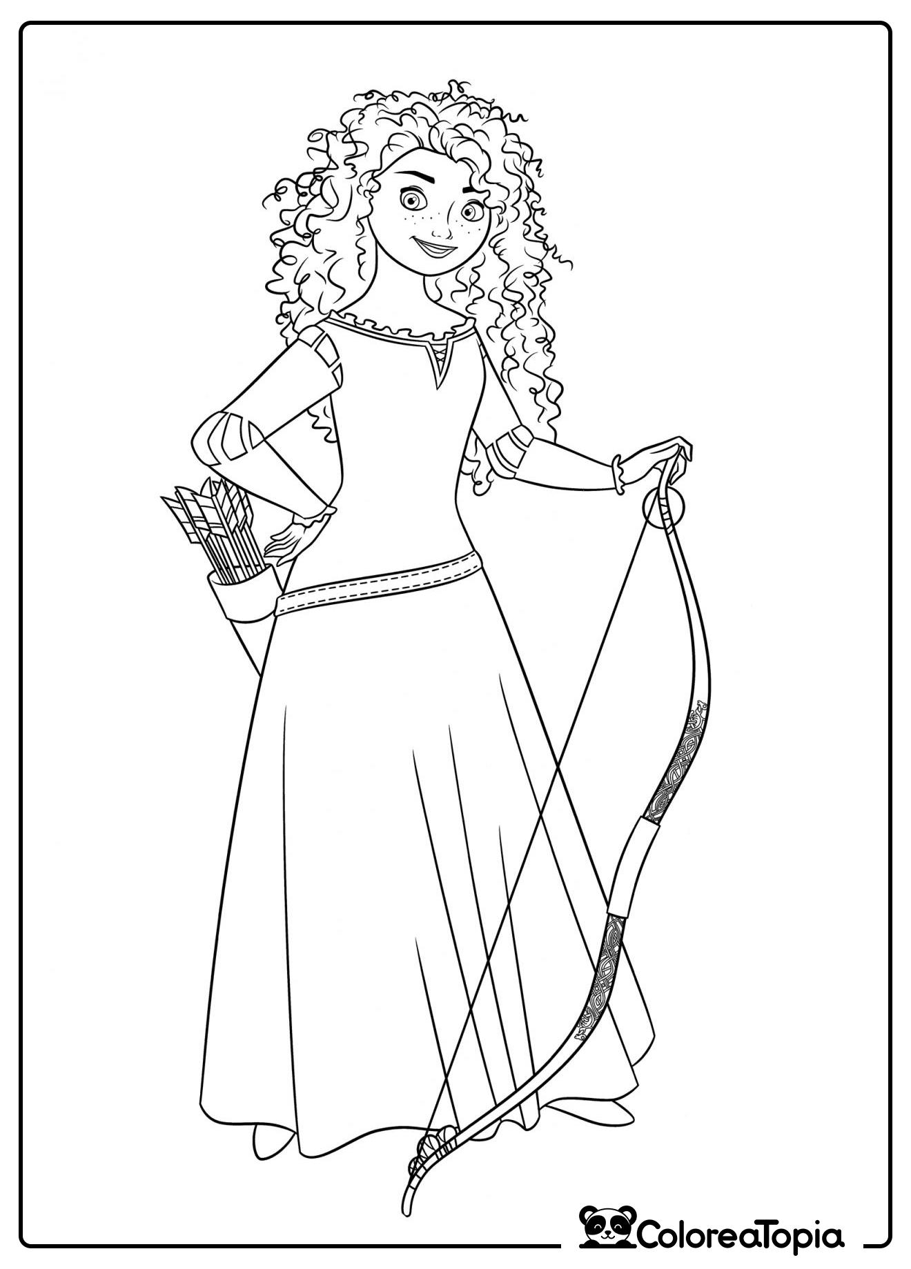 Merida con arco - dibujo para colorear