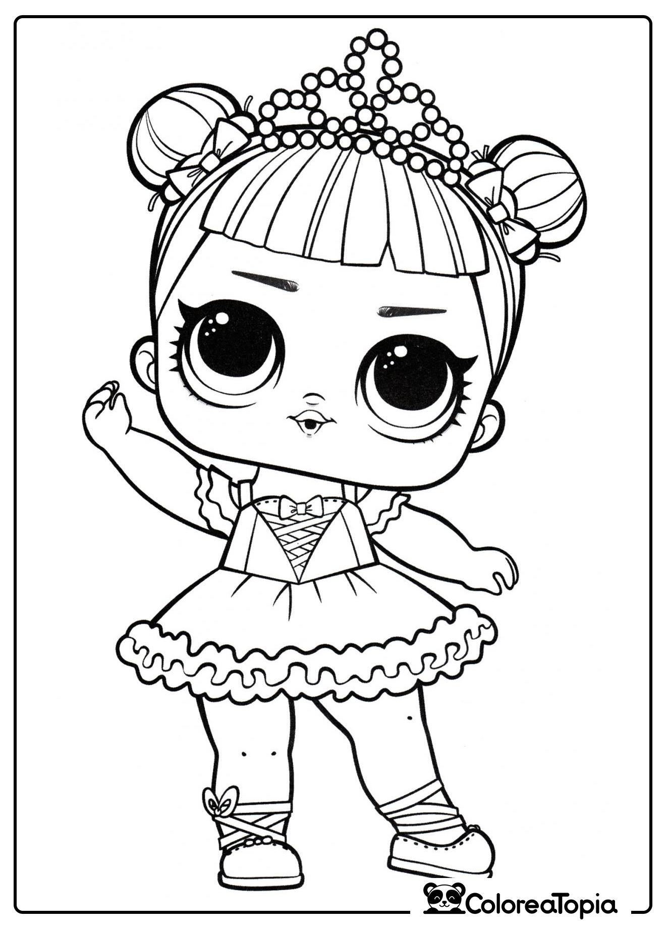 Muñeca LOL bailarina - dibujo para colorear