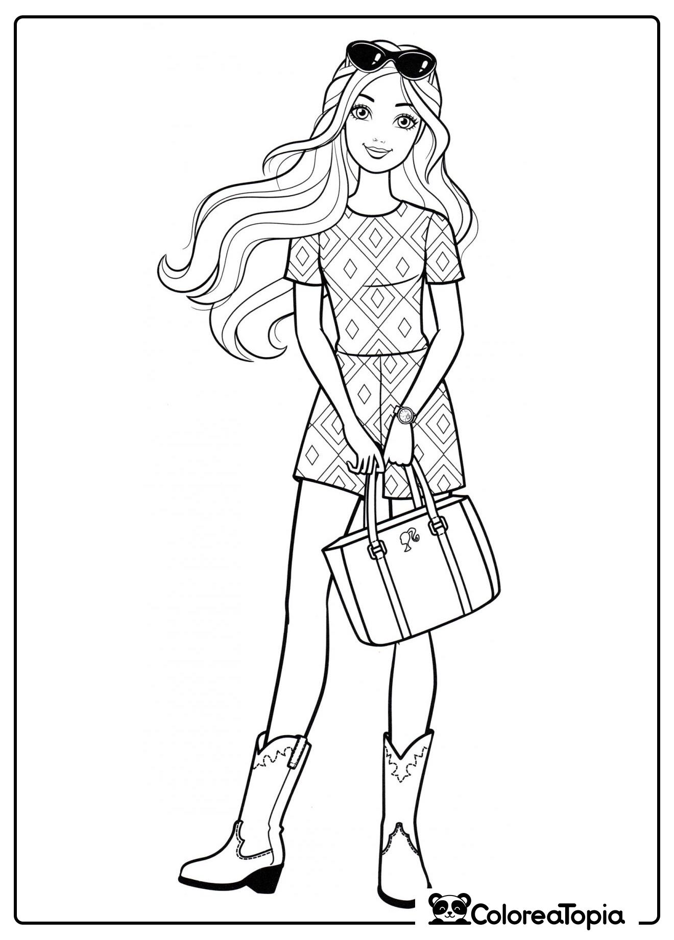 Nuevo atuendo de Barbie - dibujo para colorear