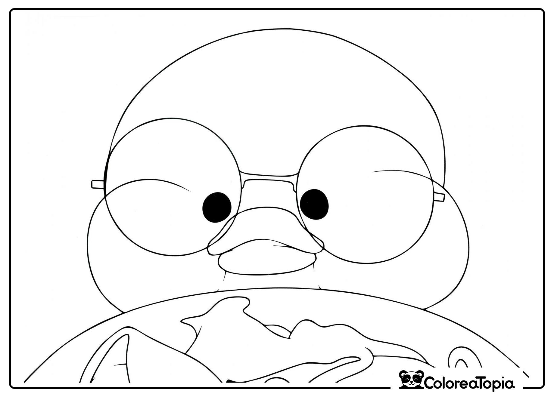 Pato Lala Fanfan y globo - dibujo para colorear