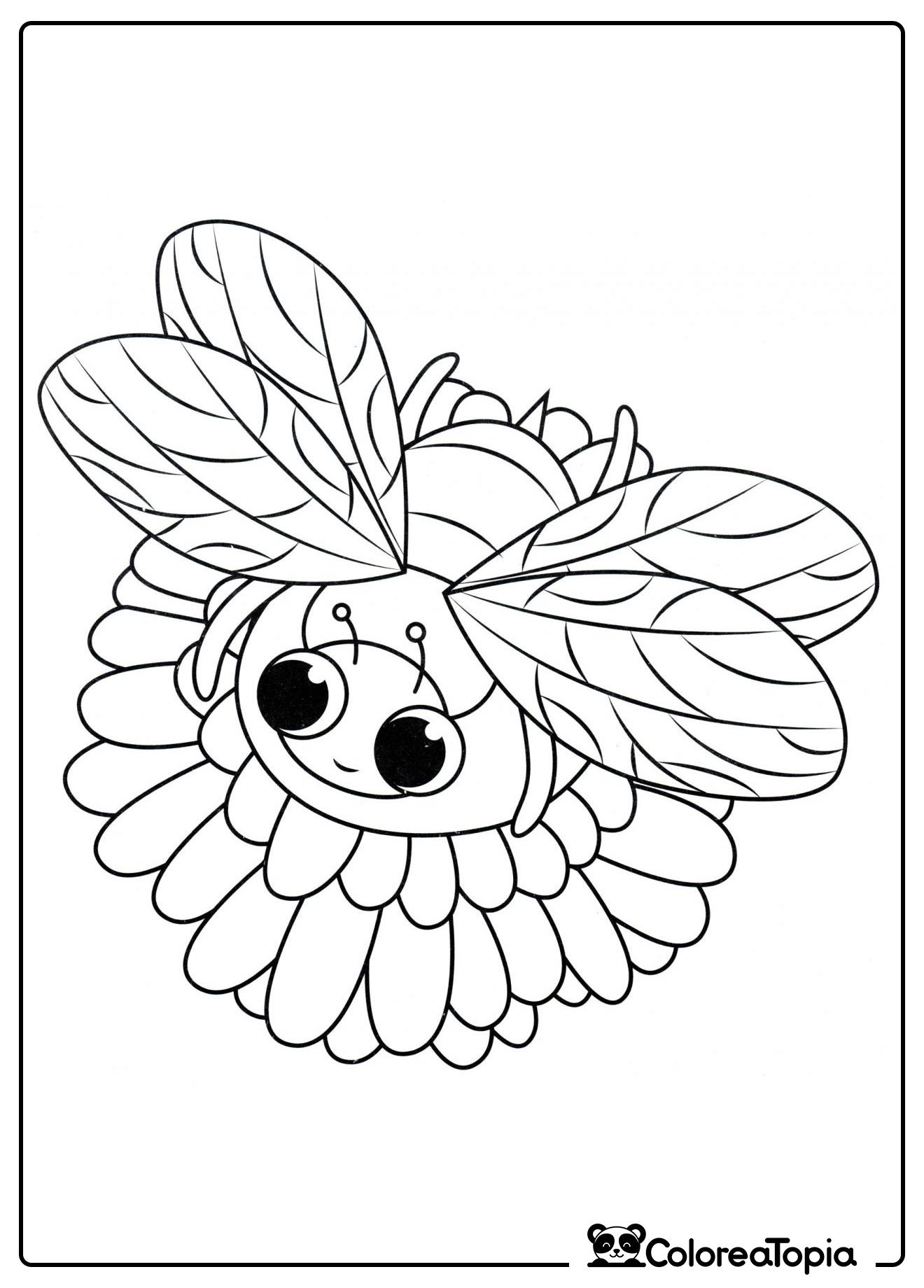 Abejita en la flor - dibujo para colorear