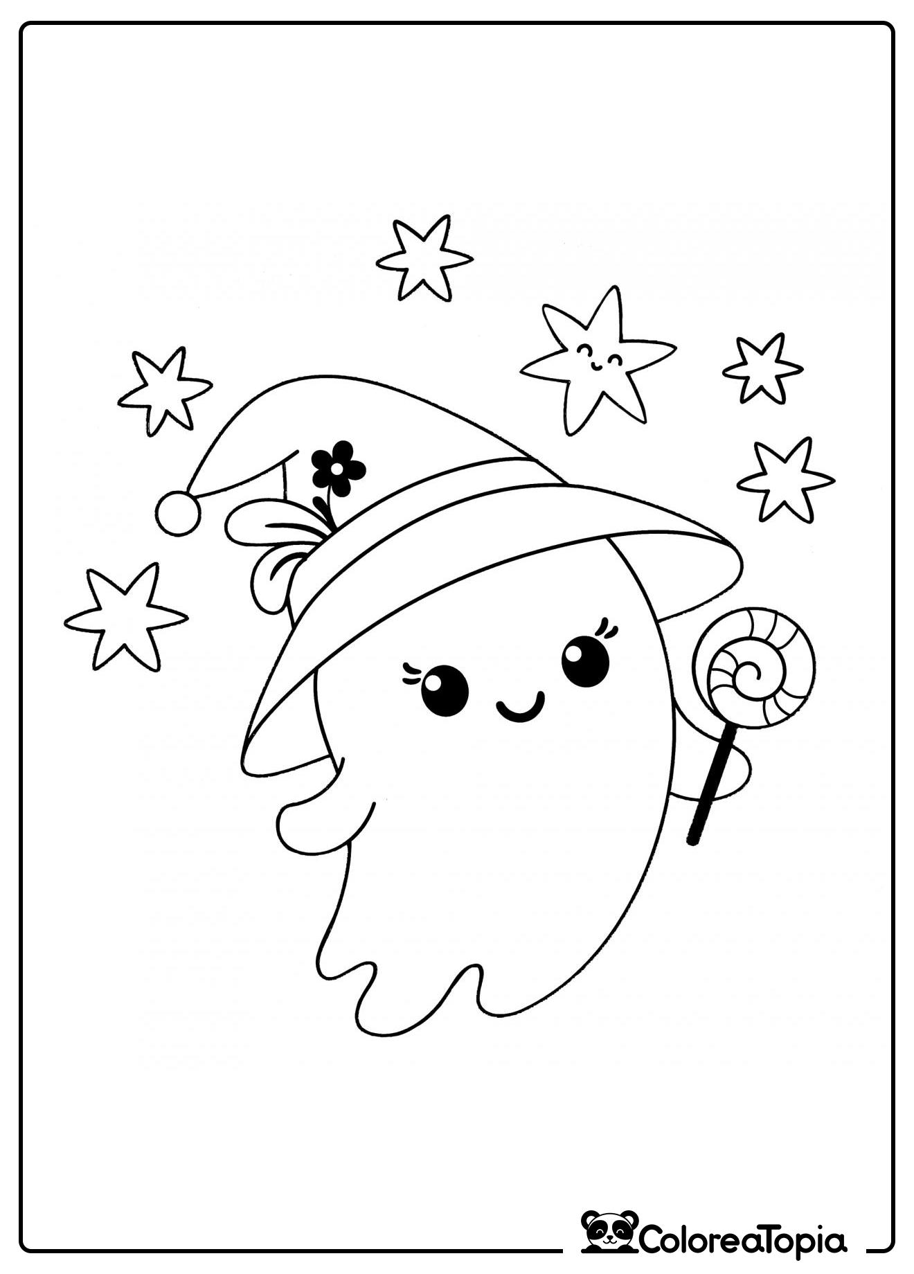 Adorable fantasma - dibujo para colorear