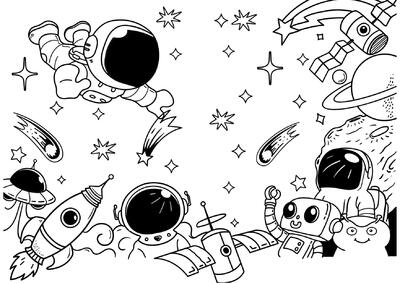 Amigables extraterrestres y astronautas