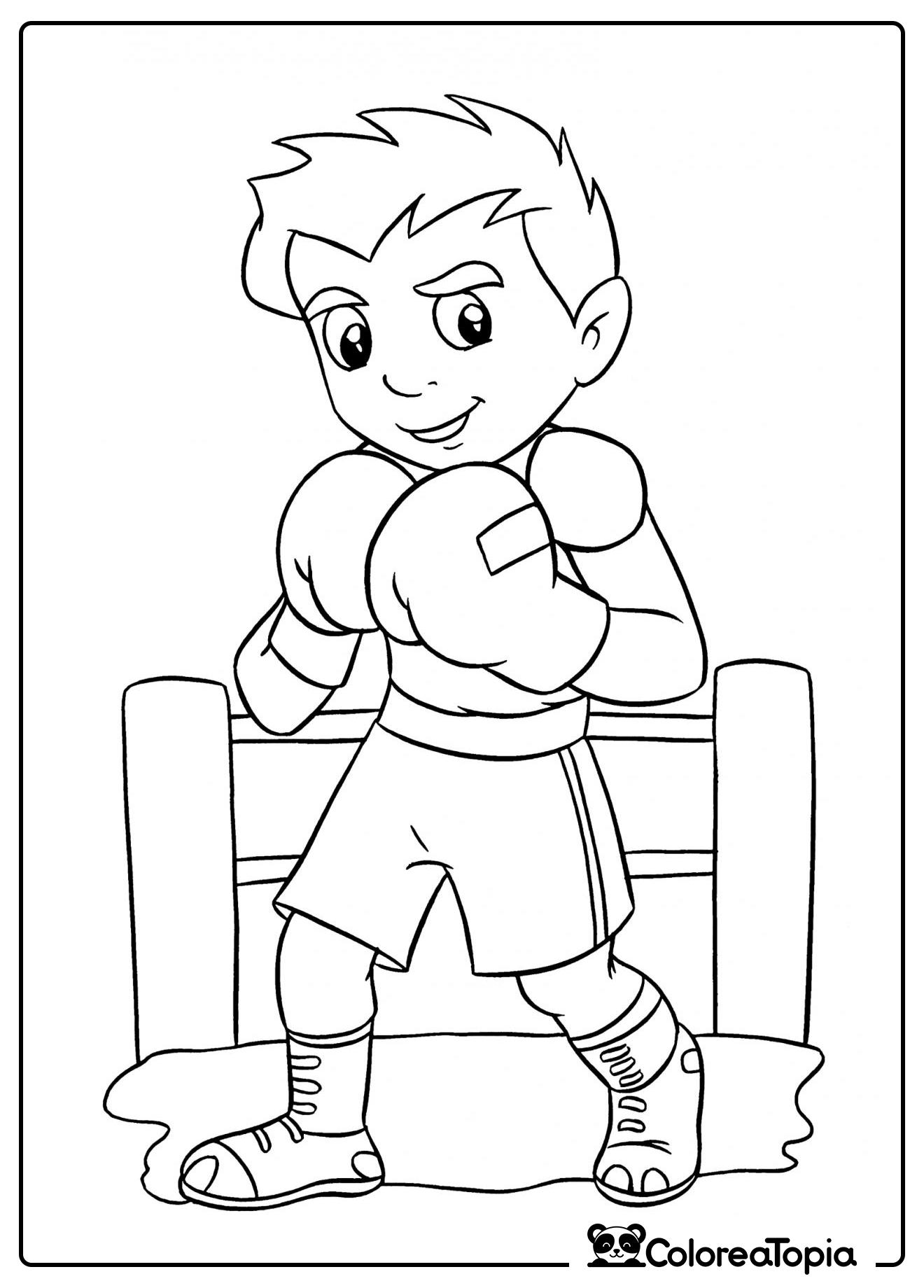 Boxeador con guantes - dibujo para colorear