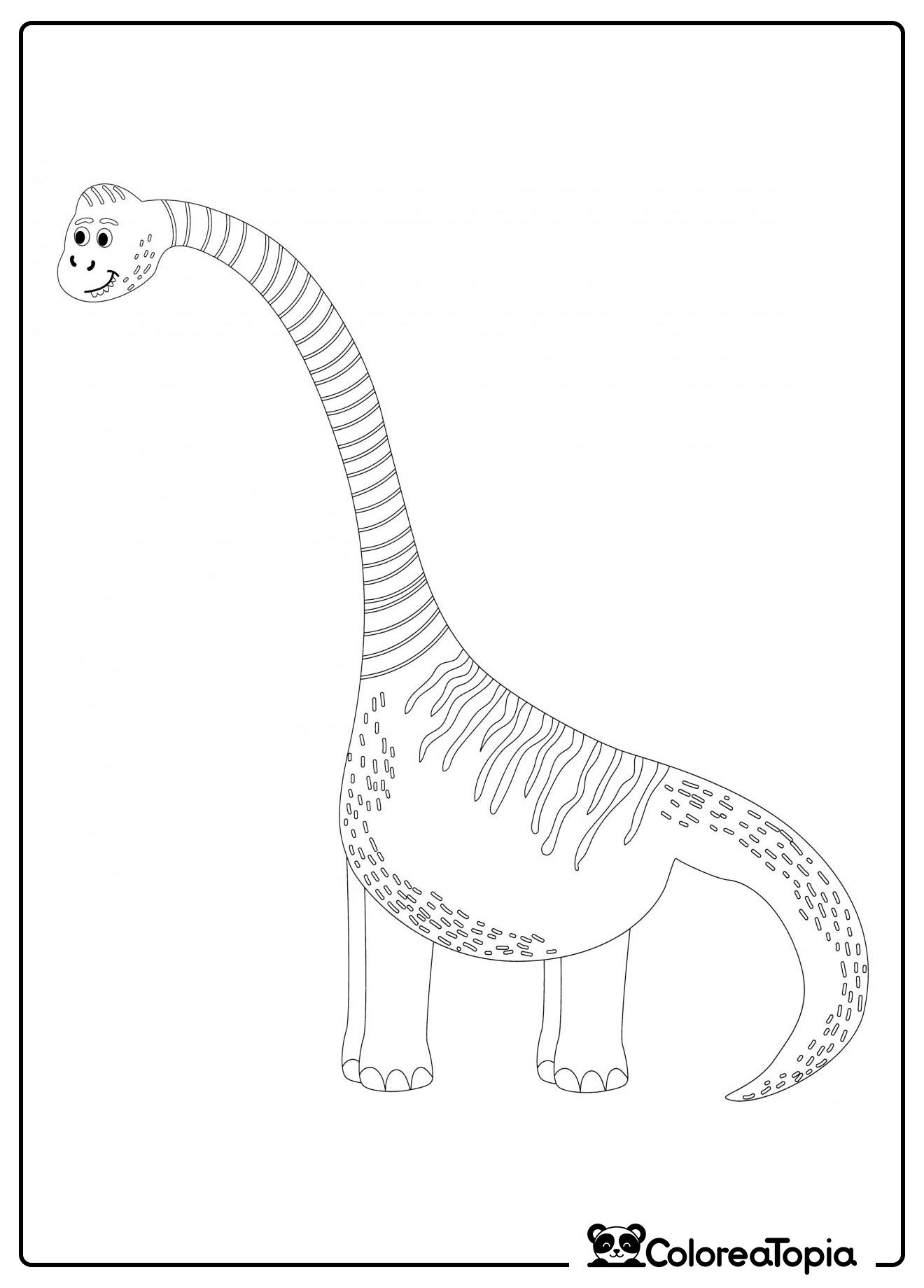 Braquiosaurio con cuello largo - dibujo para colorear