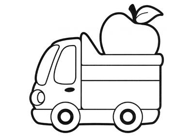 Camión con una manzana