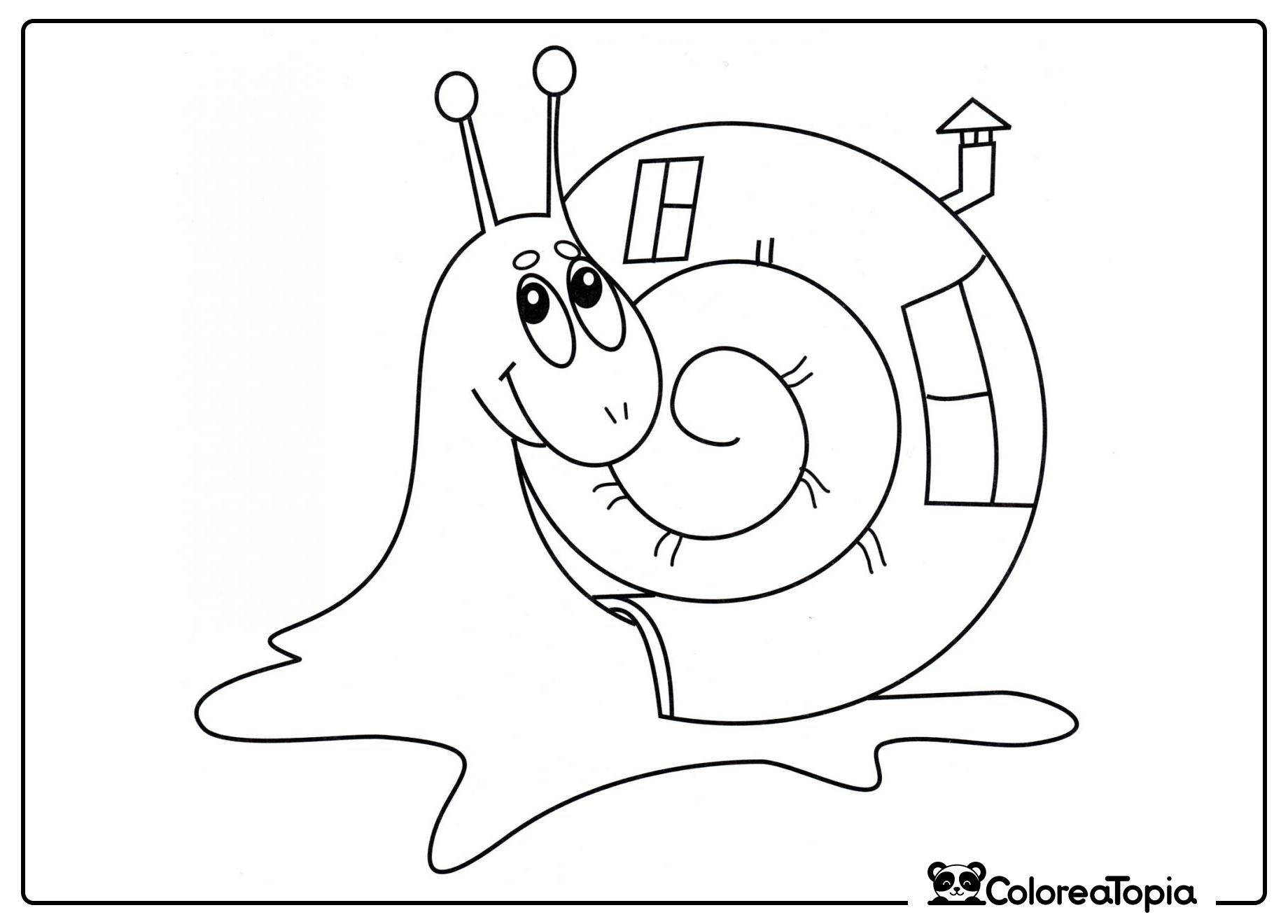 Caracol bonito - dibujo para colorear