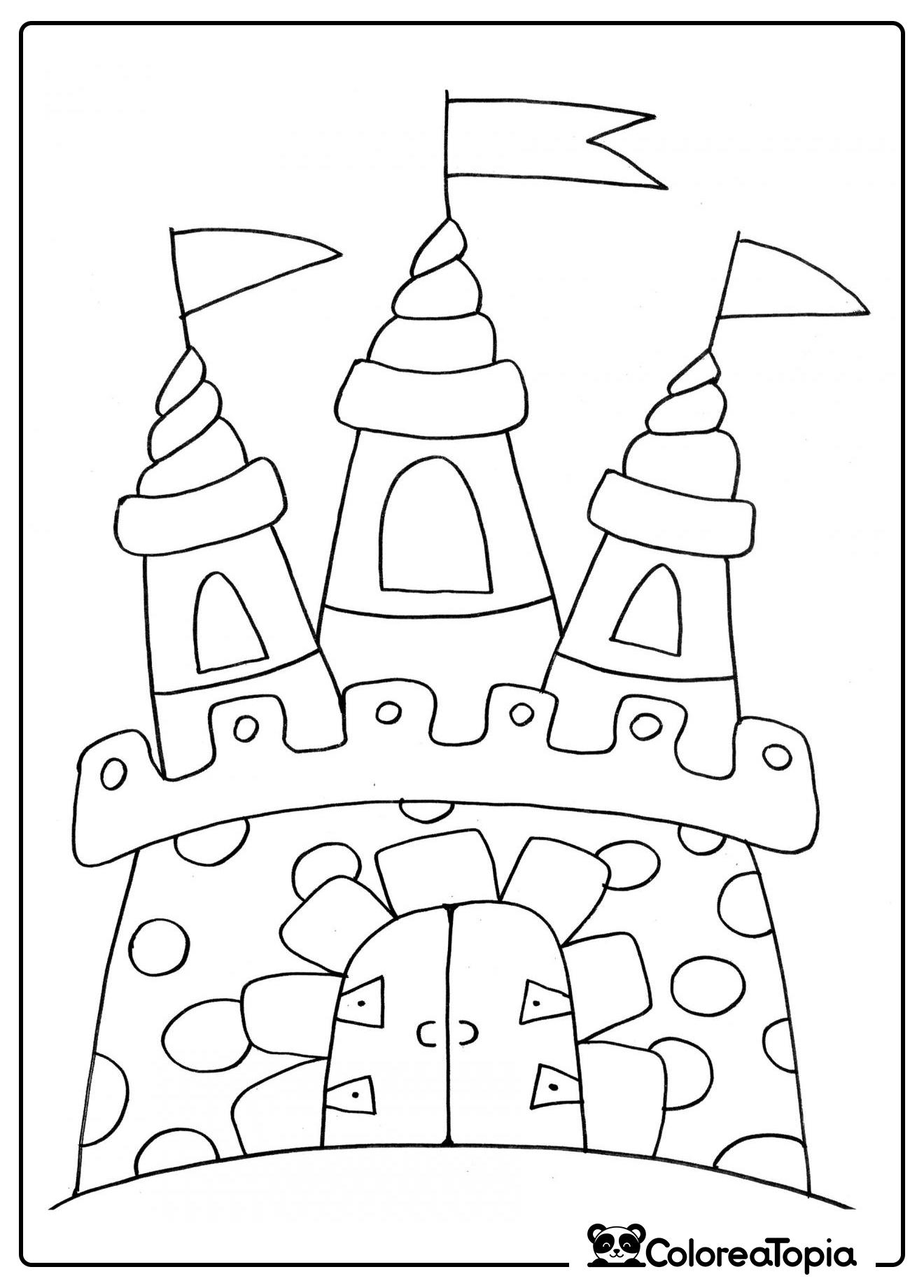 Castillo de princesa - dibujo para colorear