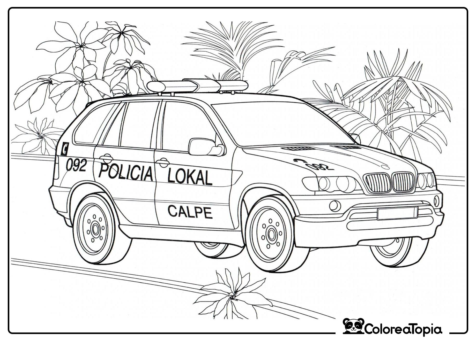 Coche de policía BMW España - dibujo para colorear