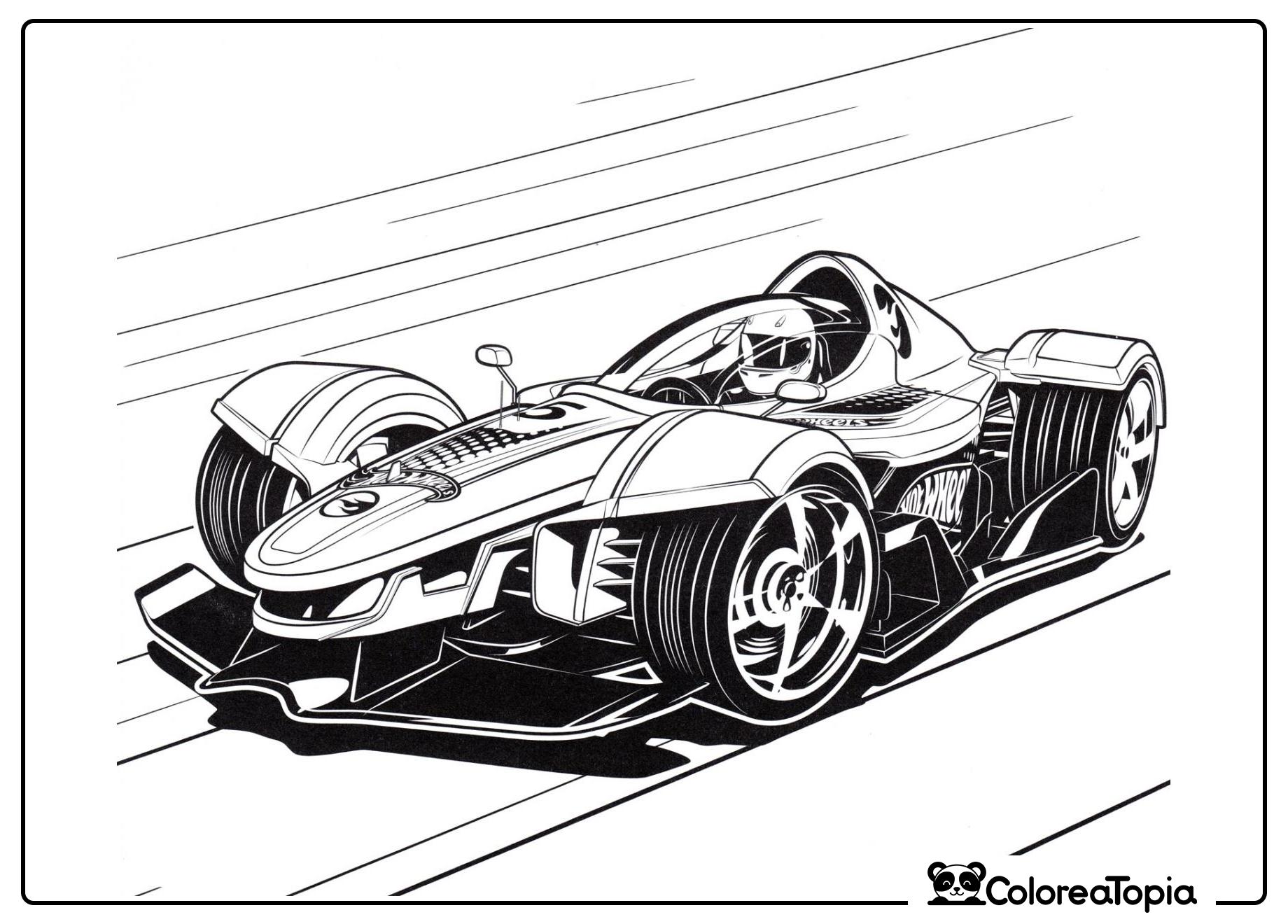 Coche Hot Wheels en la meta - dibujo para colorear