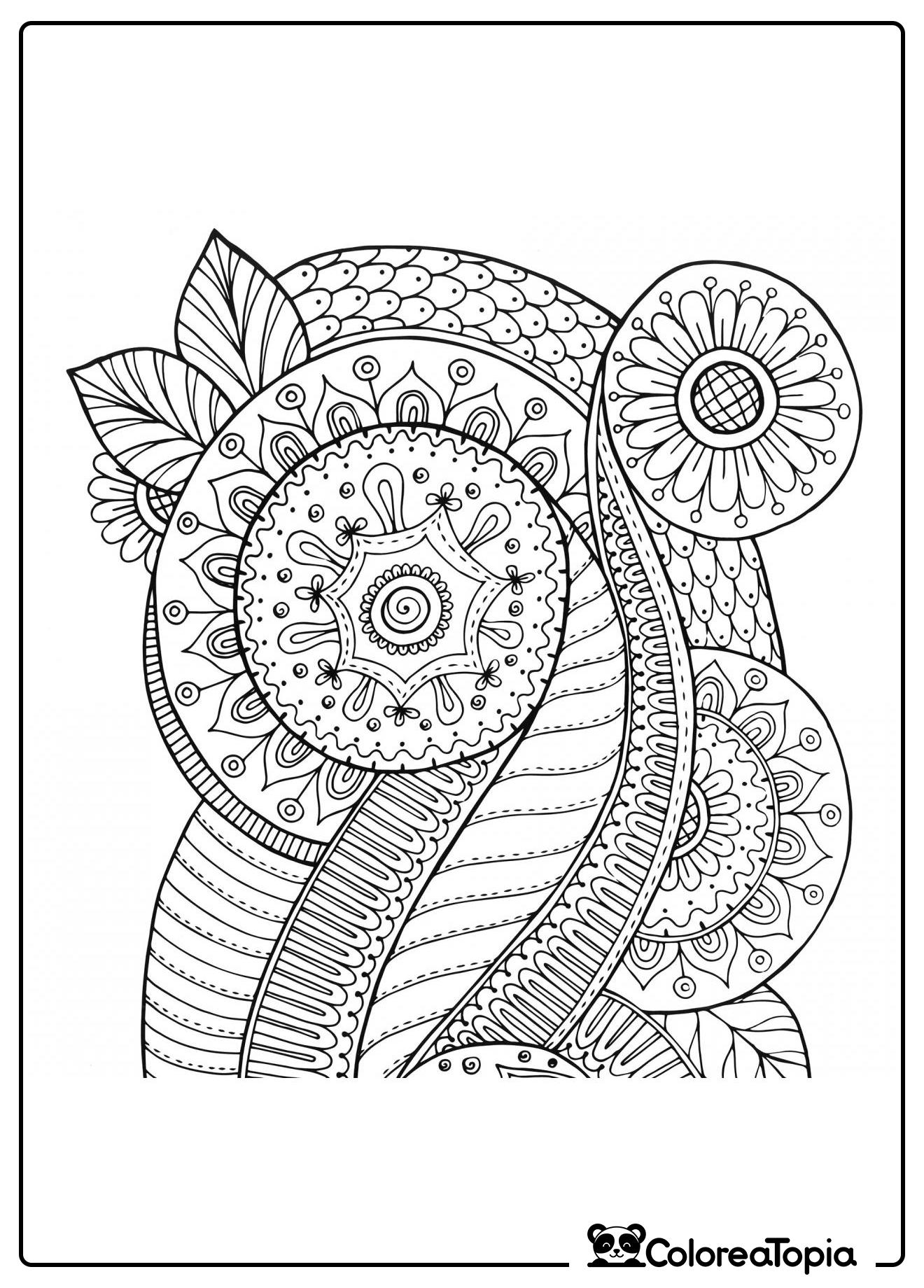 Curvas florales - dibujo para colorear