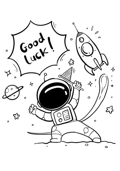 El astronauta desea buena suerte