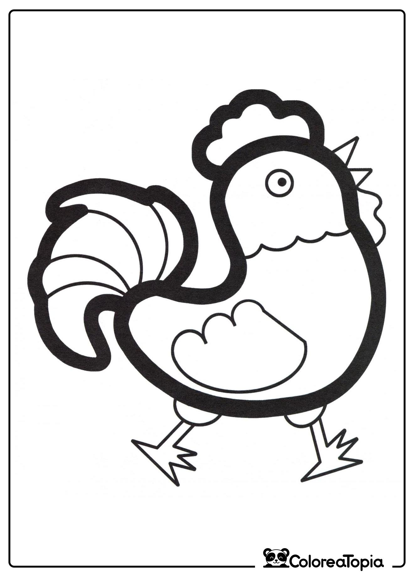 El gallo canta - dibujo para colorear