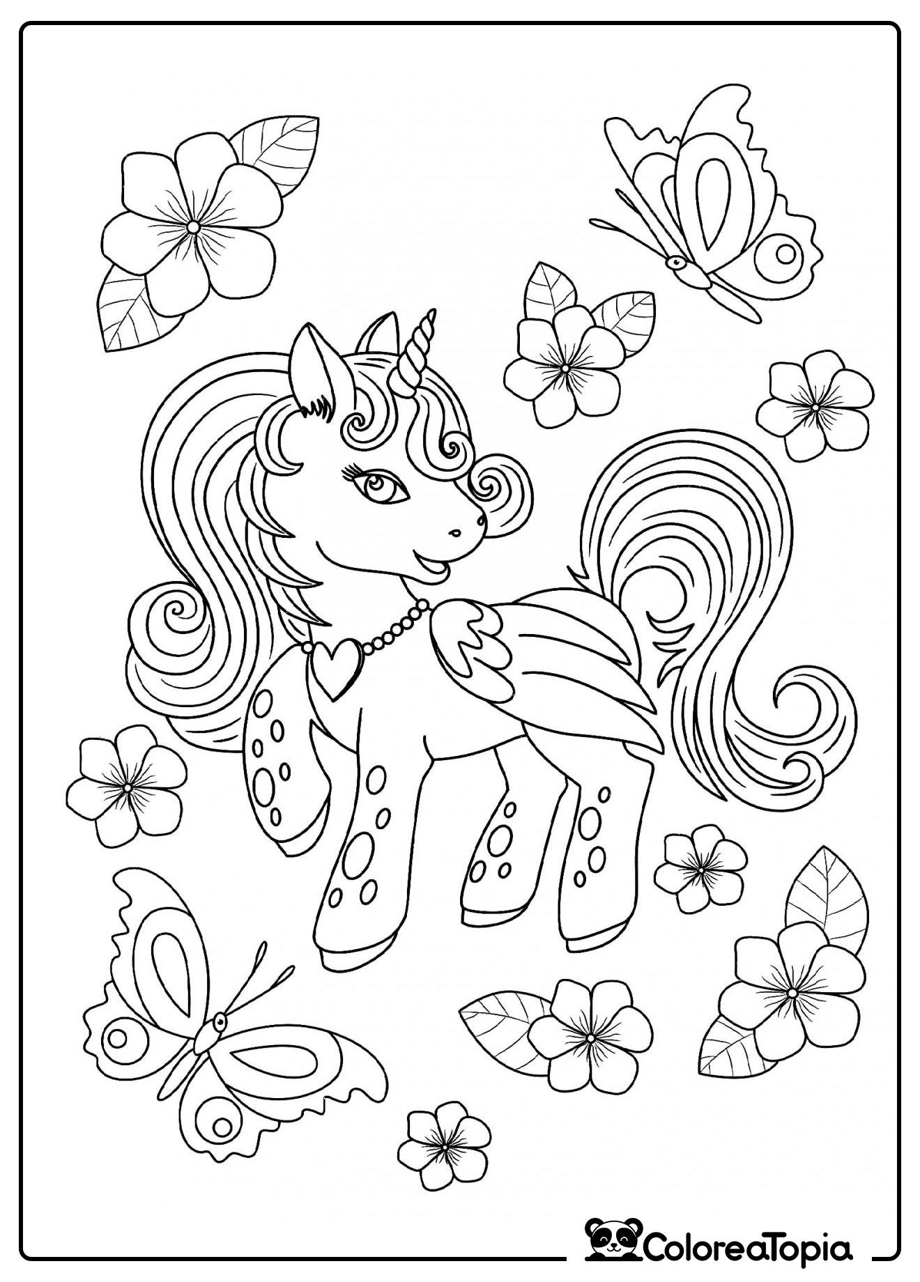 El unicornio galopa - dibujo para colorear