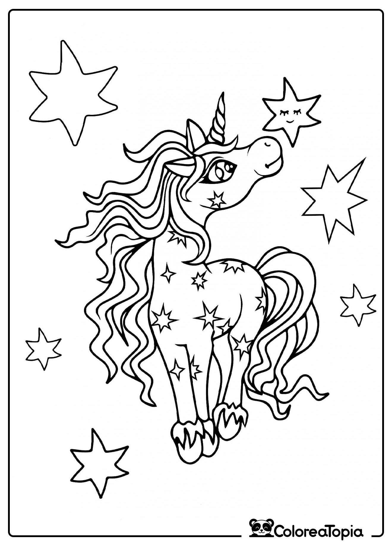 Estrellita unicornio - dibujo para colorear