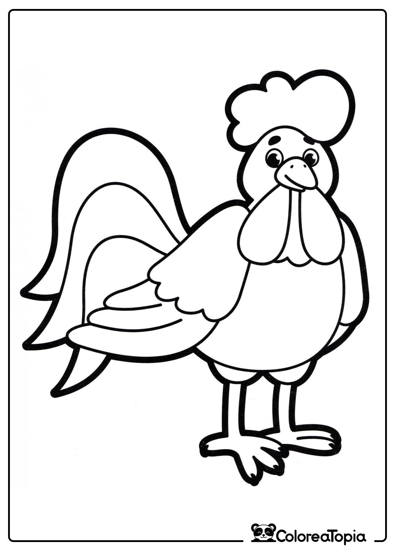 Gallo con cresta - dibujo para colorear