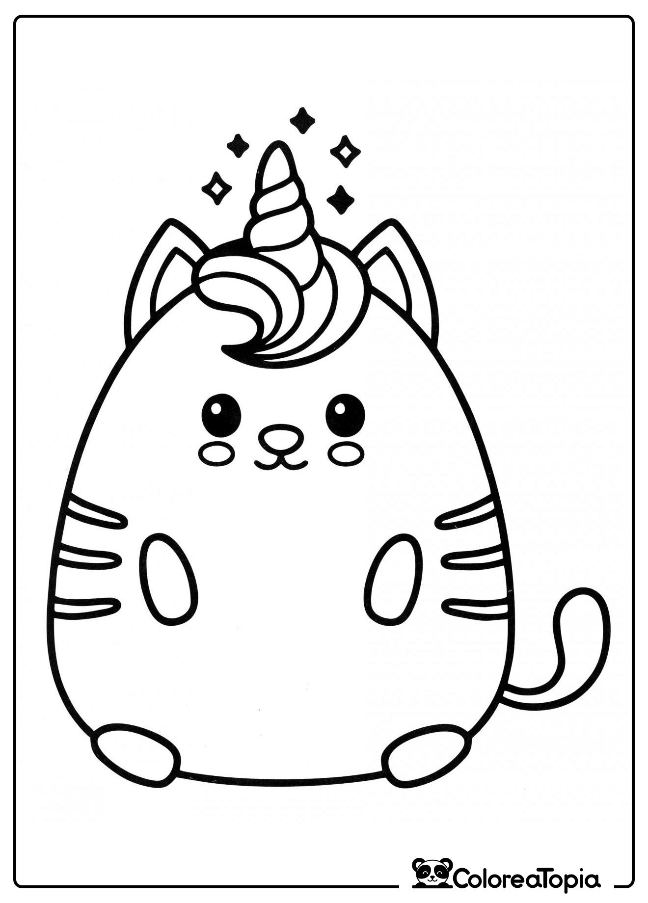 Gato unicornio - dibujo para colorear