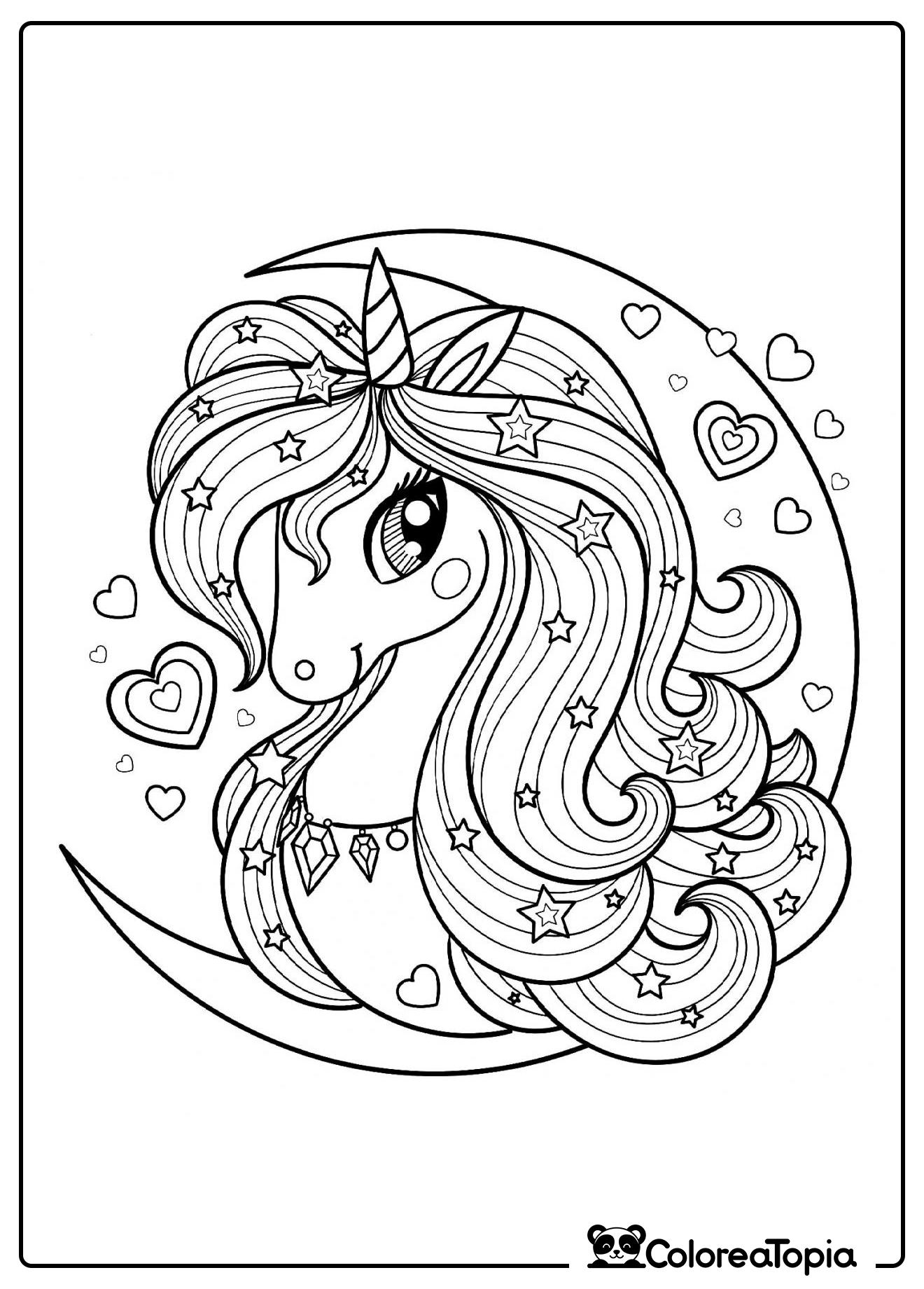 Hermosa unicornio - dibujo para colorear