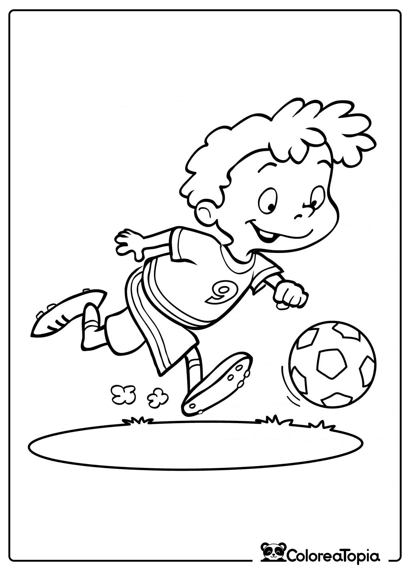 Jugador de fútbol en el partido - dibujo para colorear