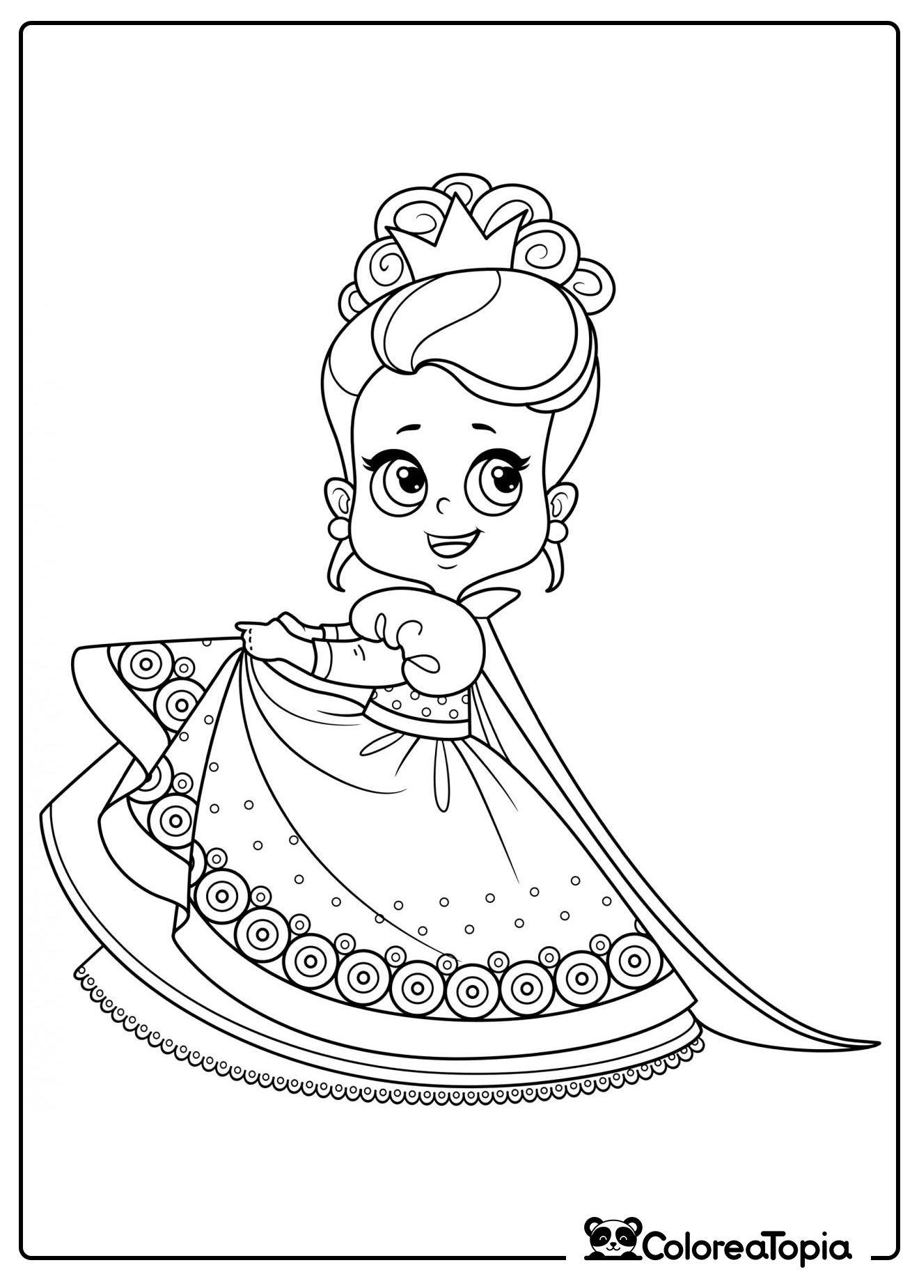 La princesa está sonriendo - dibujo para colorear