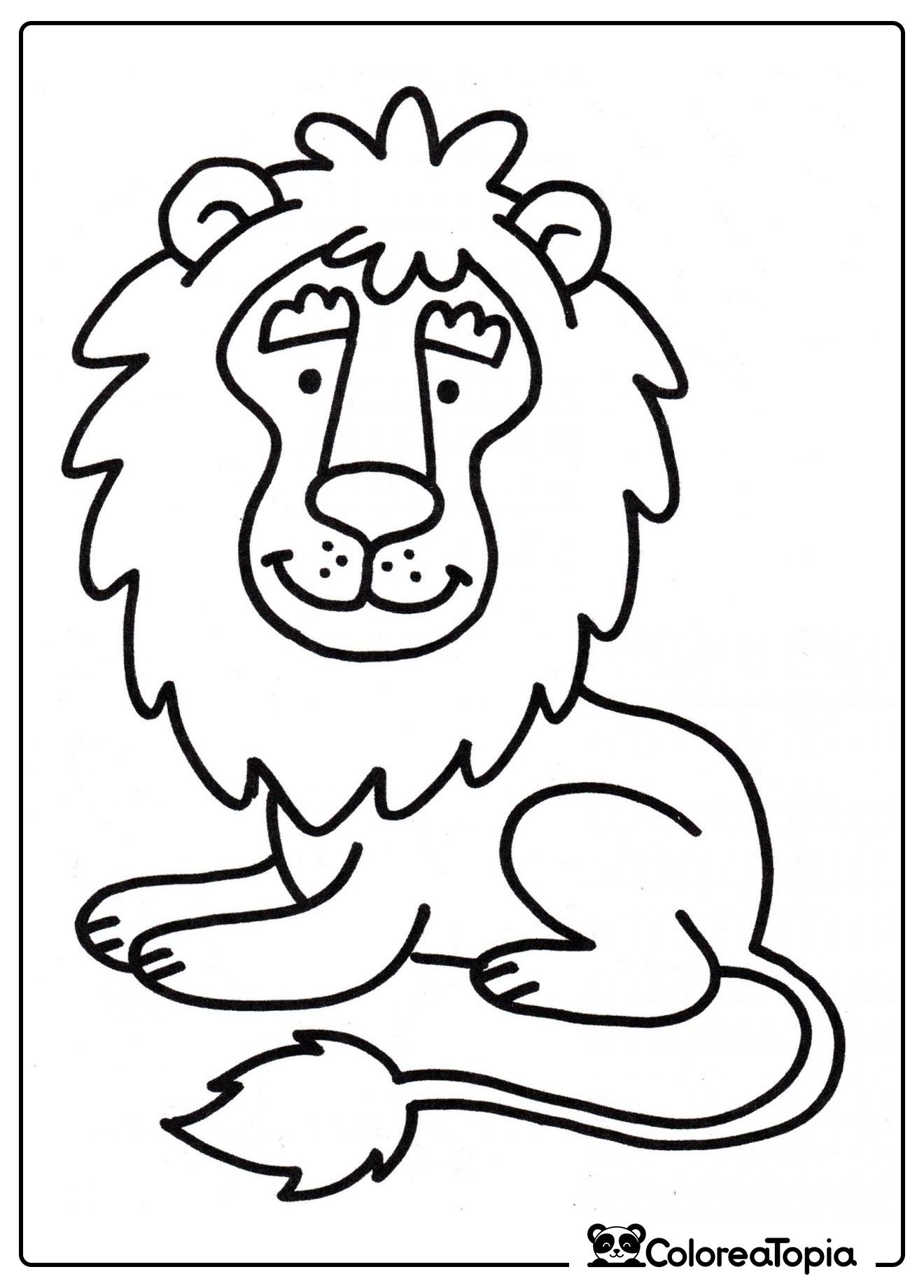 León lindo - dibujo para colorear