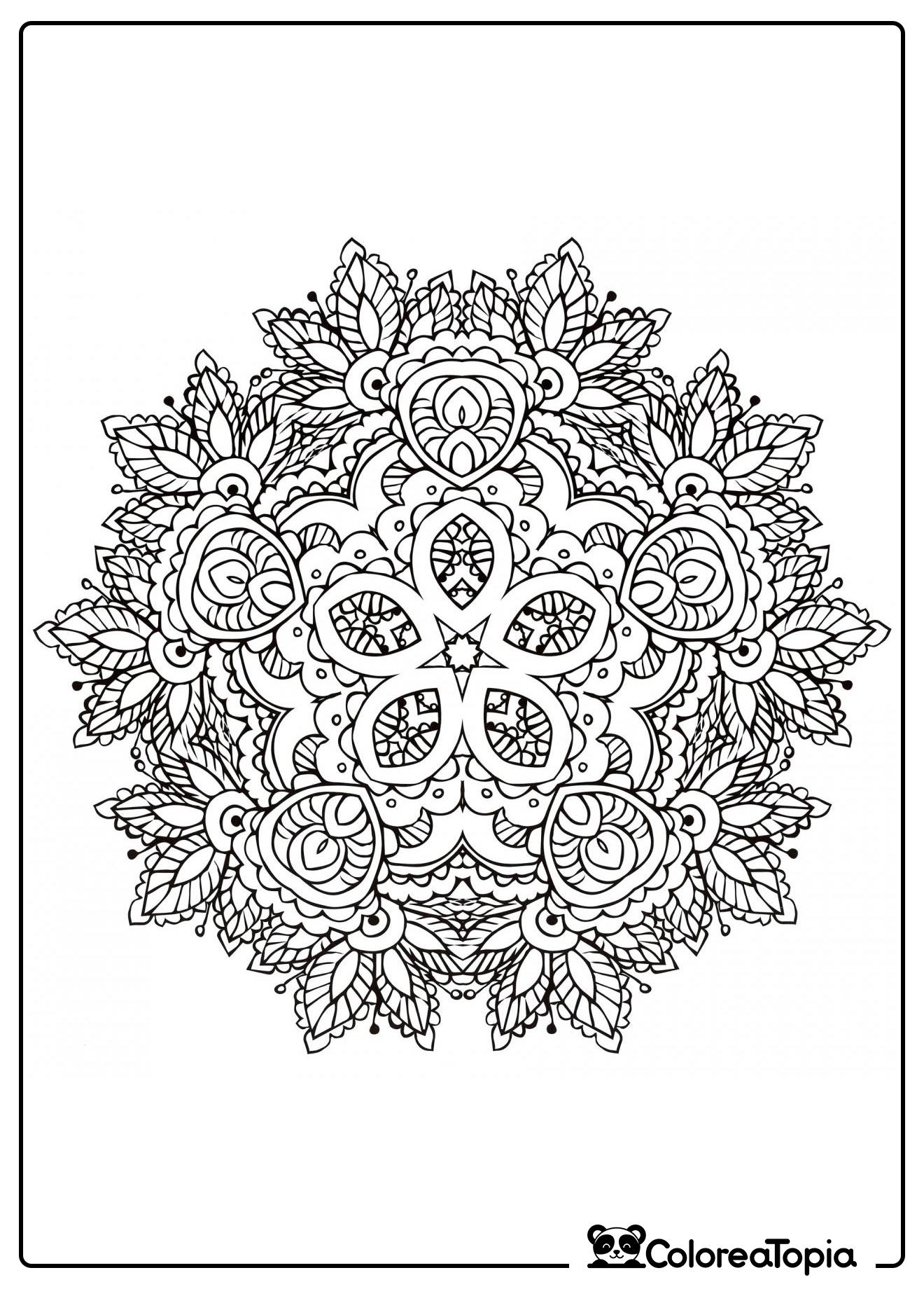 Mandala Flor Oriental - dibujo para colorear