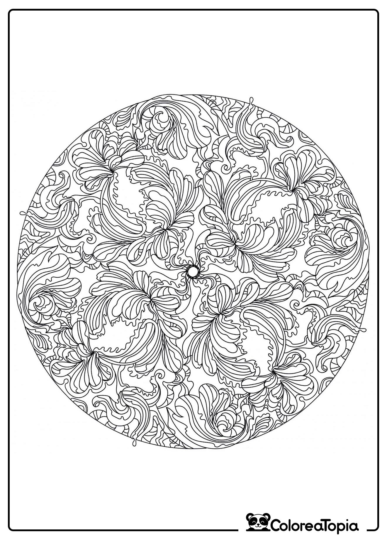 Mandala Idilio Floral - dibujo para colorear