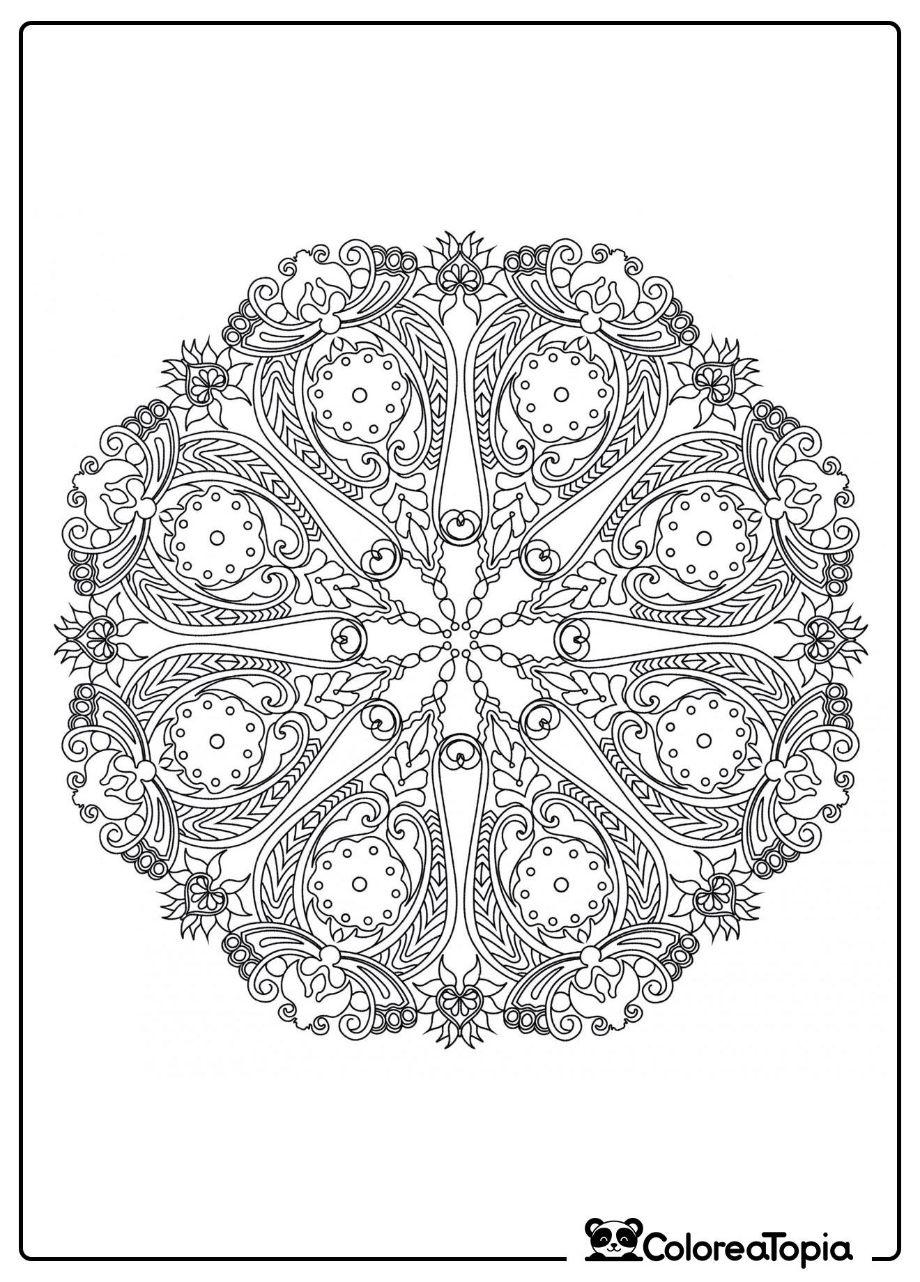 Mandala Pradera Nocturna - dibujo para colorear