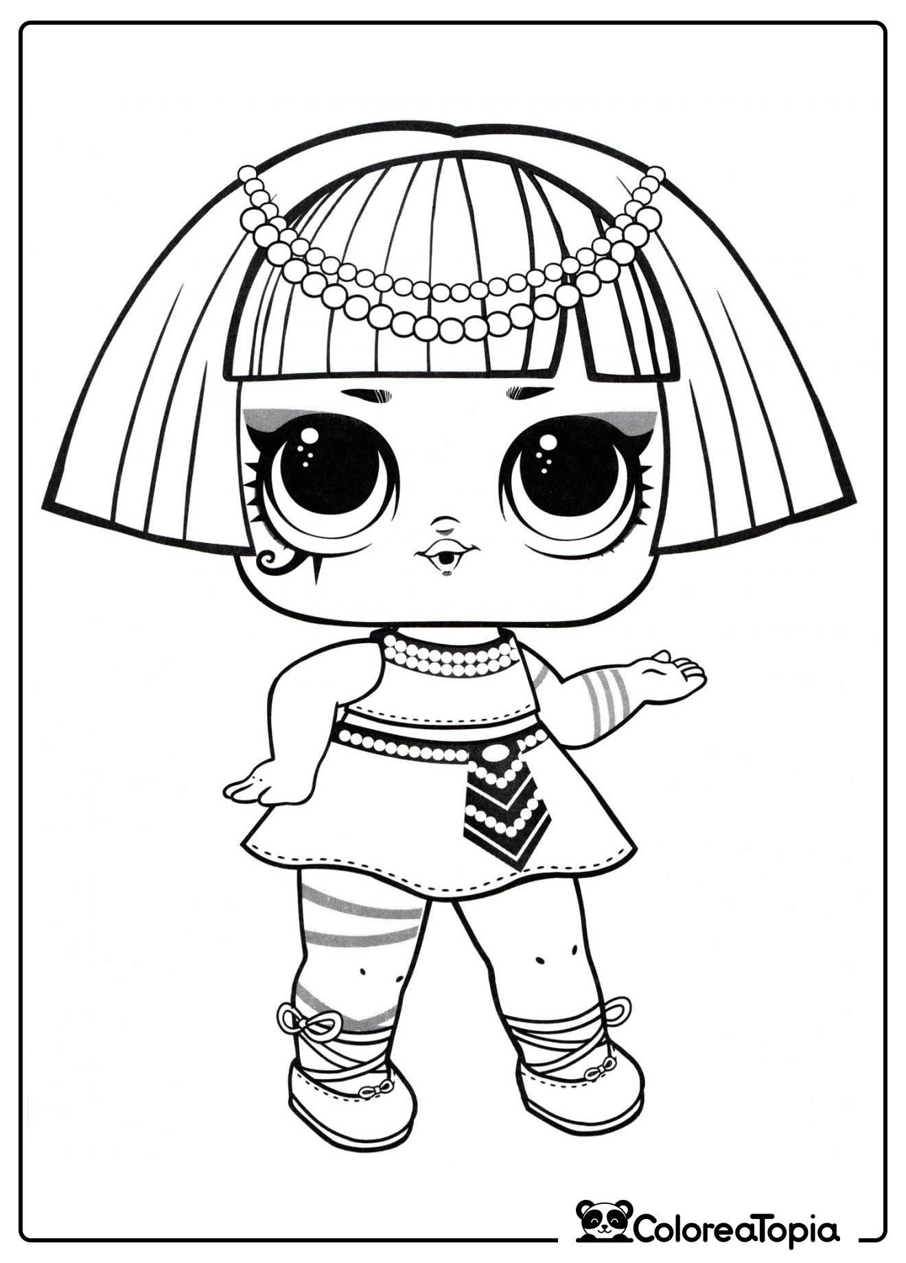 Muñeca LOL egipcia - dibujo para colorear