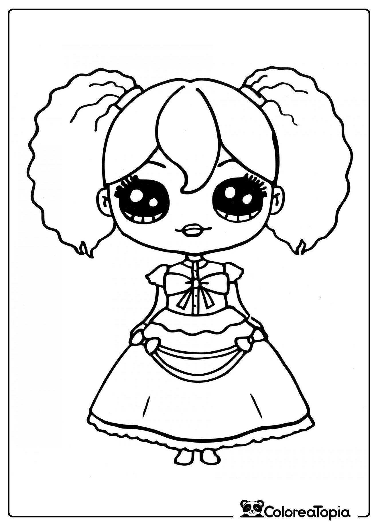 Muñeca Poppy - dibujo para colorear