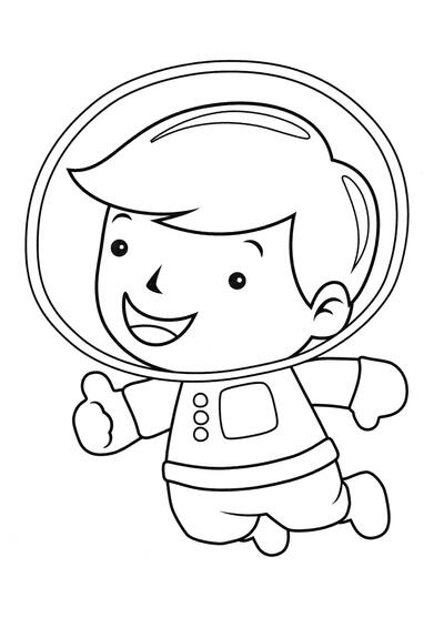 Niño en traje espacial