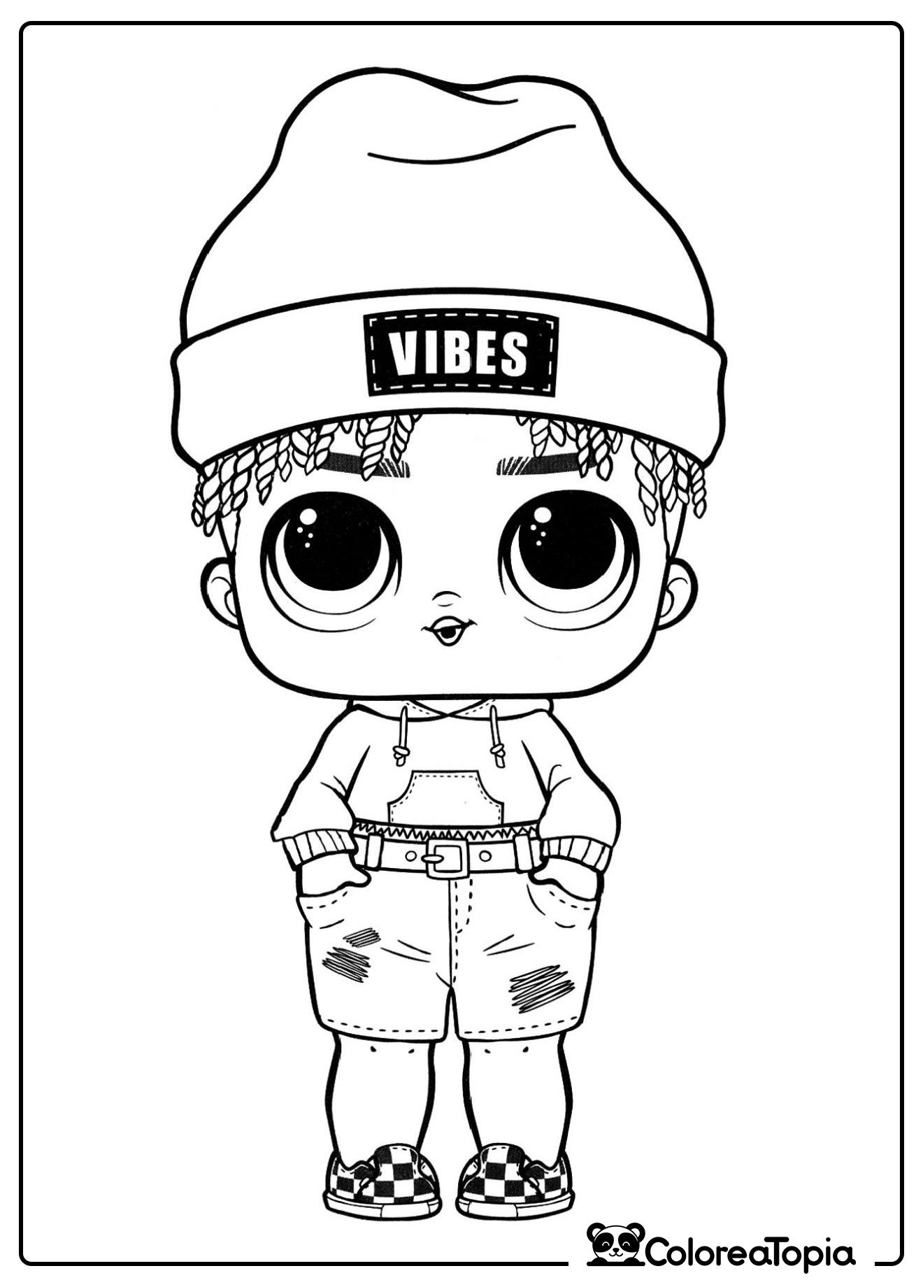 Niño LOL con gorro - dibujo para colorear