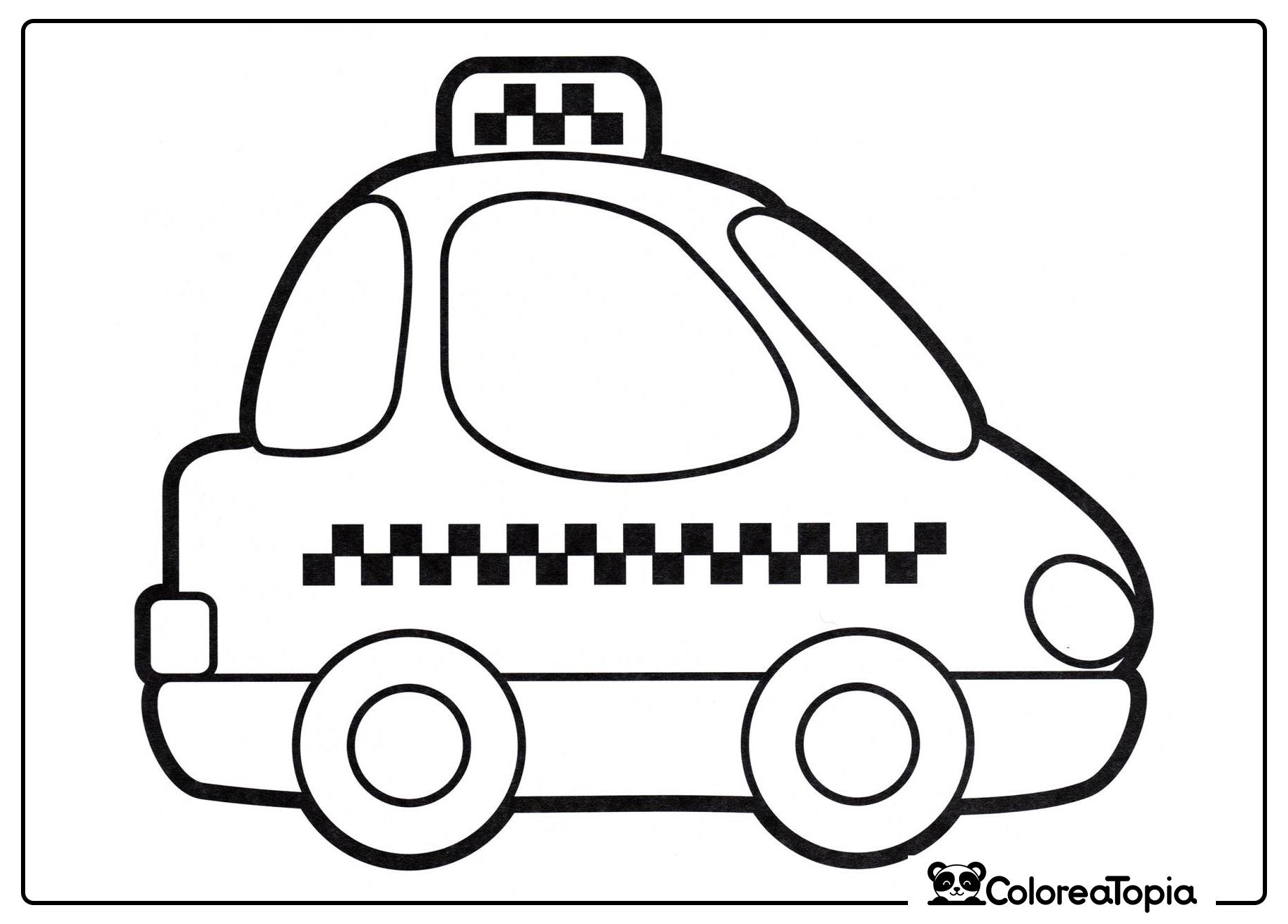 Página para colorear de un taxi - dibujo para colorear