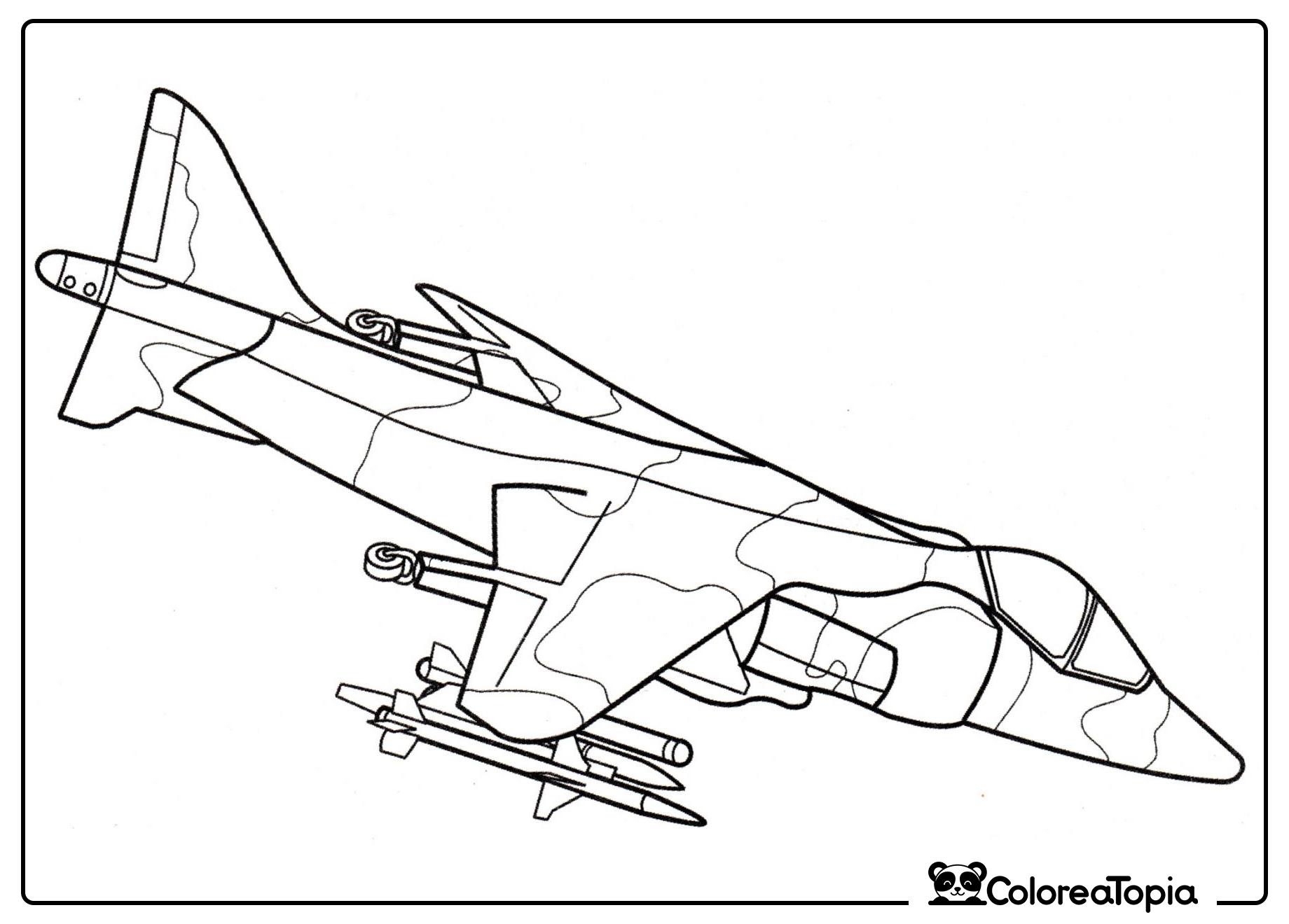 Página para colorear del Harrier AV-8A - dibujo para colorear