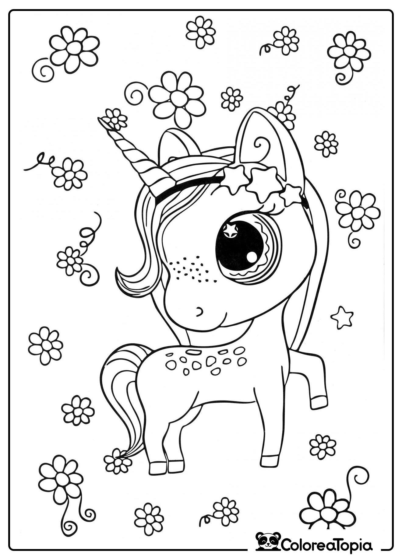 Páginas para colorear de unicornios - dibujo para colorear