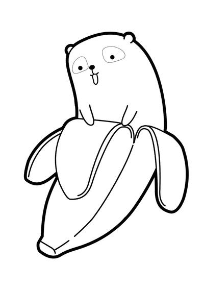 Perrito en cáscara de plátano