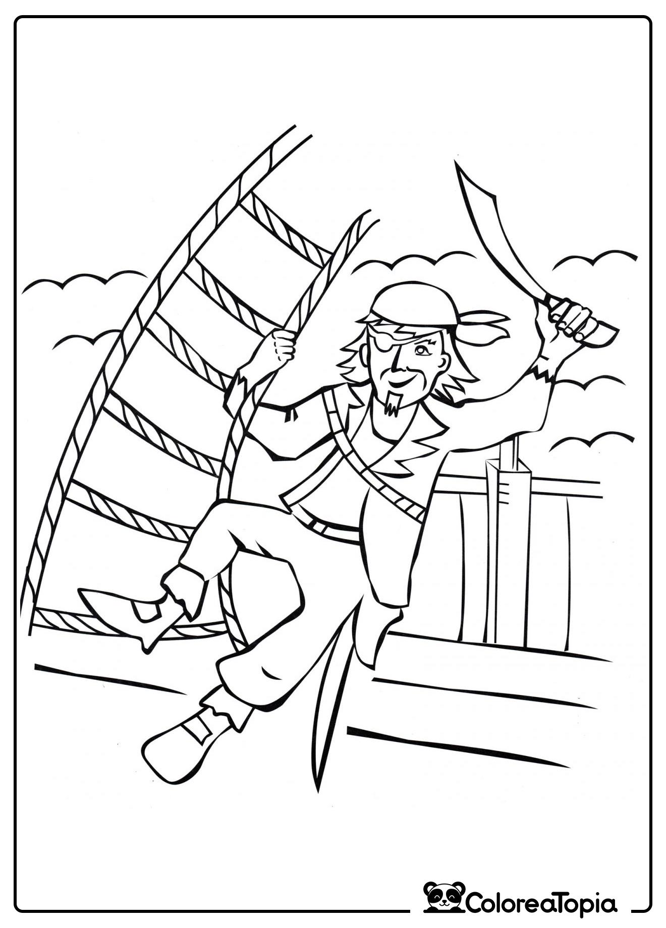 Pirata con espada - dibujo para colorear
