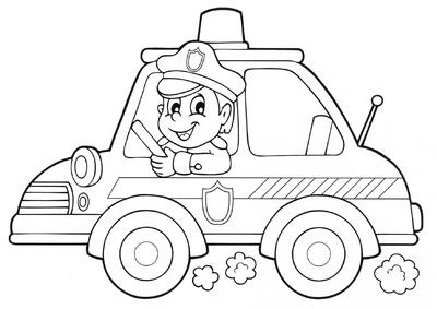 Policía en el coche