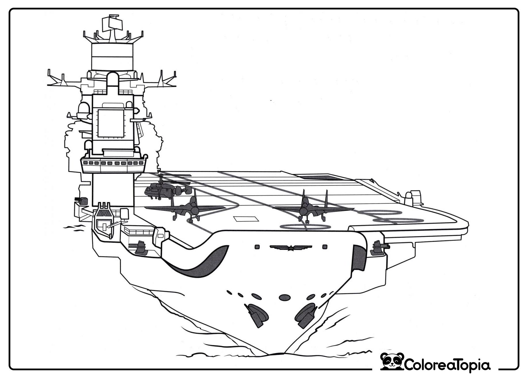 Portaaviones Admiral Kuznetsov - dibujo para colorear