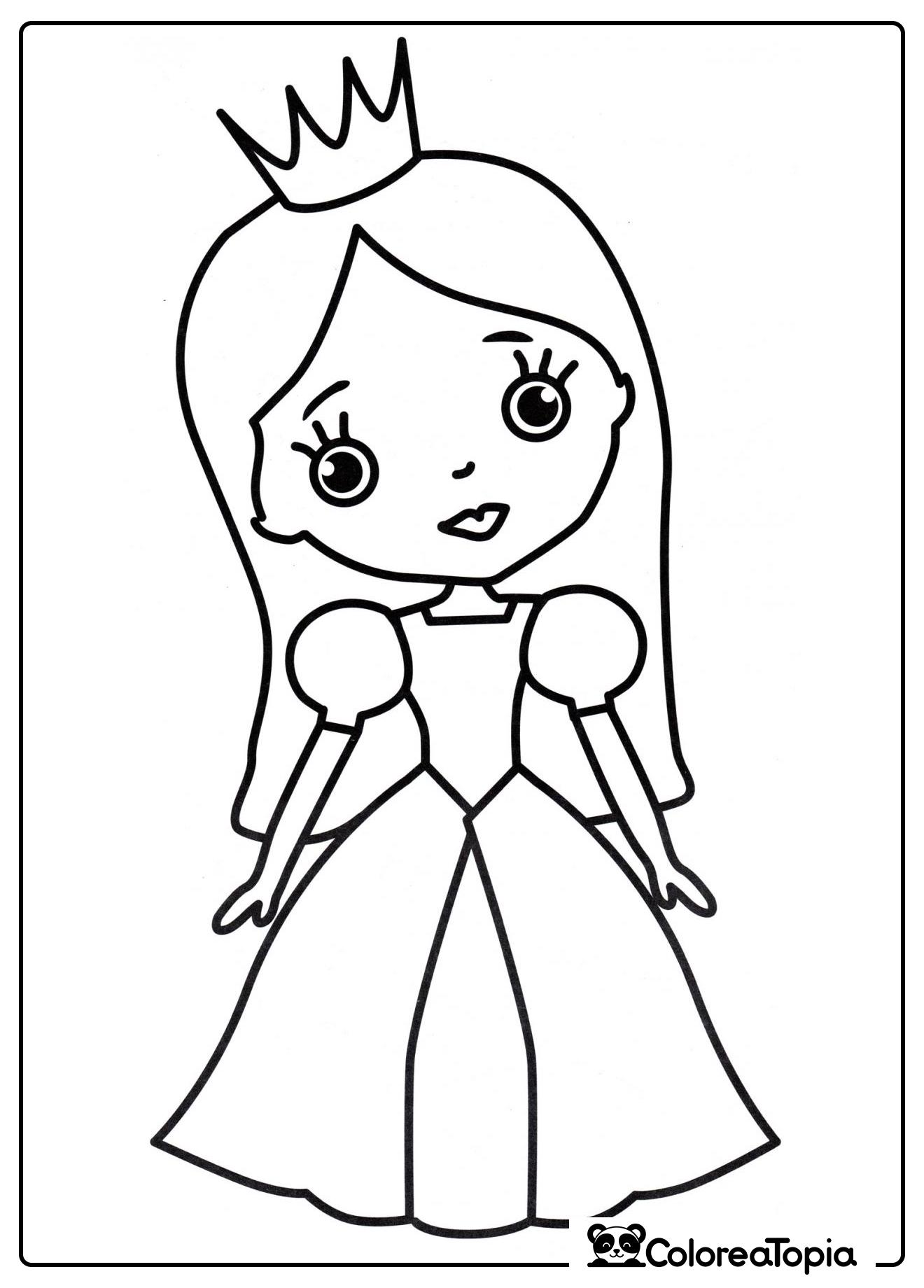 Princesa con corona - dibujo para colorear