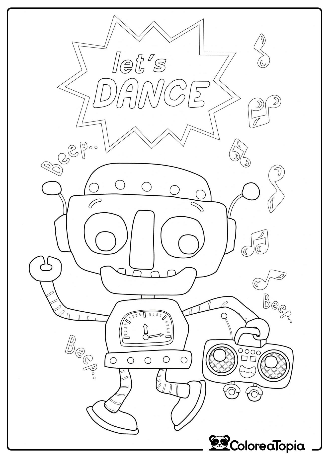 Robot bailarín - dibujo para colorear